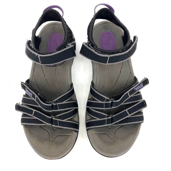 Teva Women's 7 (EU38) Black Gray Tirra Open Toe Adjustable Water Hiking Sandal - Picture 1 of 9